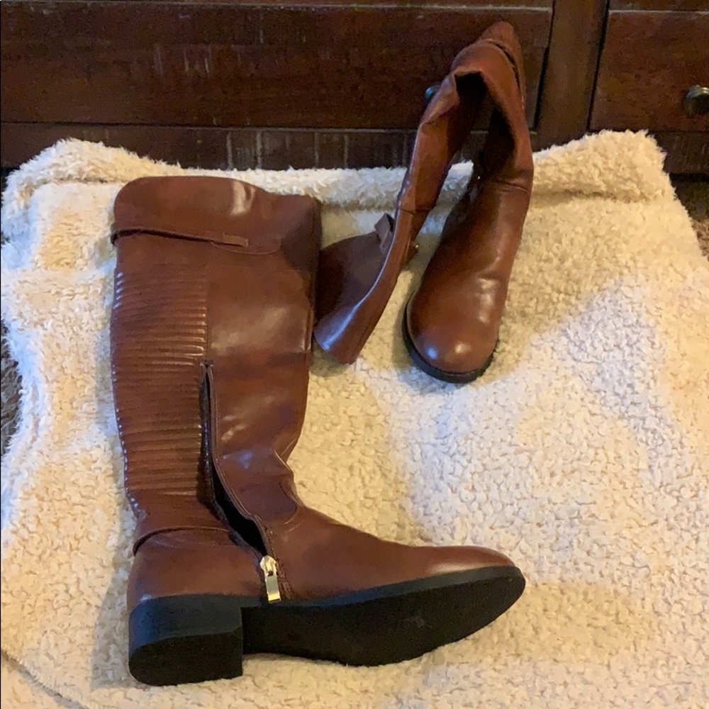 Knee high brown riding boots